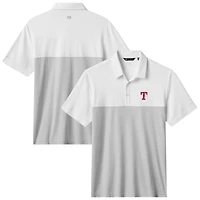 Polo tri-blend blanc/gris Texas Rangers Home Run Leader pour homme TravisMathew