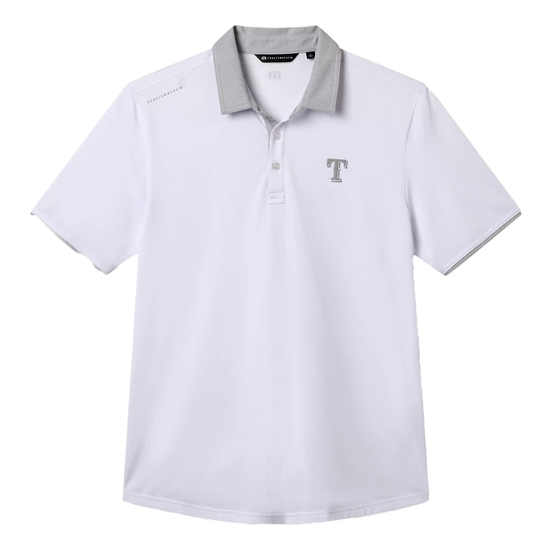 Men's TravisMathew  White Texas Rangers Victory Vibes Polo