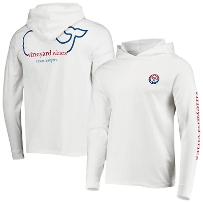 Men's Vineyard Vines White Texas Rangers Long Sleeve Hoodie T-Shirt