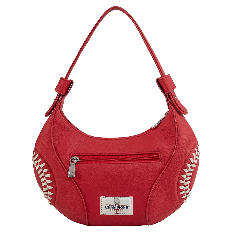 Montana West  Texas Rangers Red Shoulder Hobo Bag