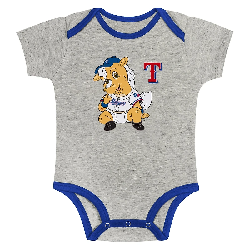 Newborn & Infant Gray/White Texas Rangers Two-Pack Play Ball Bodysuit Set