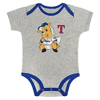 Newborn & Infant Gray/White Texas Rangers Two-Pack Play Ball Bodysuit Set