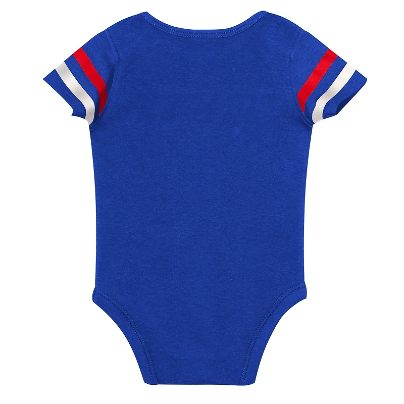 Ensemble trois pièces pour nouveau-né Outerstuff Royal Texas Rangers Up One : body, bavoir et chaussons