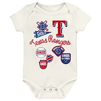 Ensemble de body 3 pièces Outerstuff Texas Rangers Home Plate pour nouveau-né
