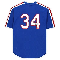 Maillot authentique autographié par Nolan Ryan des Royal Texas Rangers avec Mitchell & Ness et inscription « The Ryan Express »