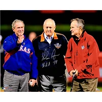 Nolan Ryan Texas Rangers autographié 16" x 20" avec la photo du président et l'inscription "HOF 99"