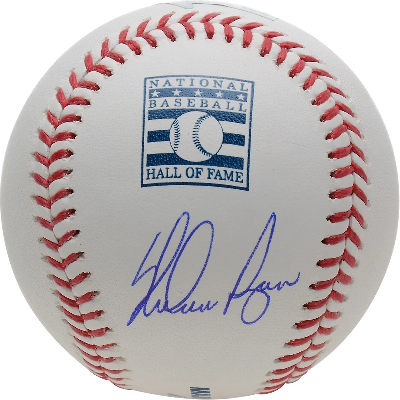Logo autographié du Temple de la renommée du baseball par Nolan Ryan des Texas Rangers