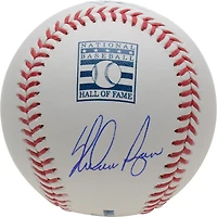 Logo autographié du Temple de la renommée du baseball par Nolan Ryan des Texas Rangers