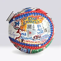 Nolan Ryan Texas Rangers Autographed MLB Baseball with Ryan Express Inscription - Art by Charles Fazzino - NF70445974