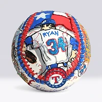 Nolan Ryan Texas Rangers Autographed MLB Baseball with Ryan Express Inscription - Art by Charles Fazzino - NF70445974