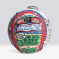 Nolan Ryan Texas Rangers Autographed MLB Baseball with Ryan Express Inscription - Art by Charles Fazzino - NF70445974
