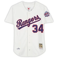 Maillot blanc authentique Mitchell & Ness 1993 autographié par Nolan Ryan des Texas Rangers