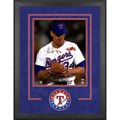 Nolan Ryan Texas Rangers Deluxe Framed Autographed 16" x 20" Bloody Lip Photograph