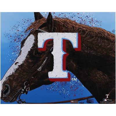 Tirage photo Texas Rangers 16" x 20" - Conçu et signé par l'artiste Maz Adams - Édition limitée à 25 exemplaires