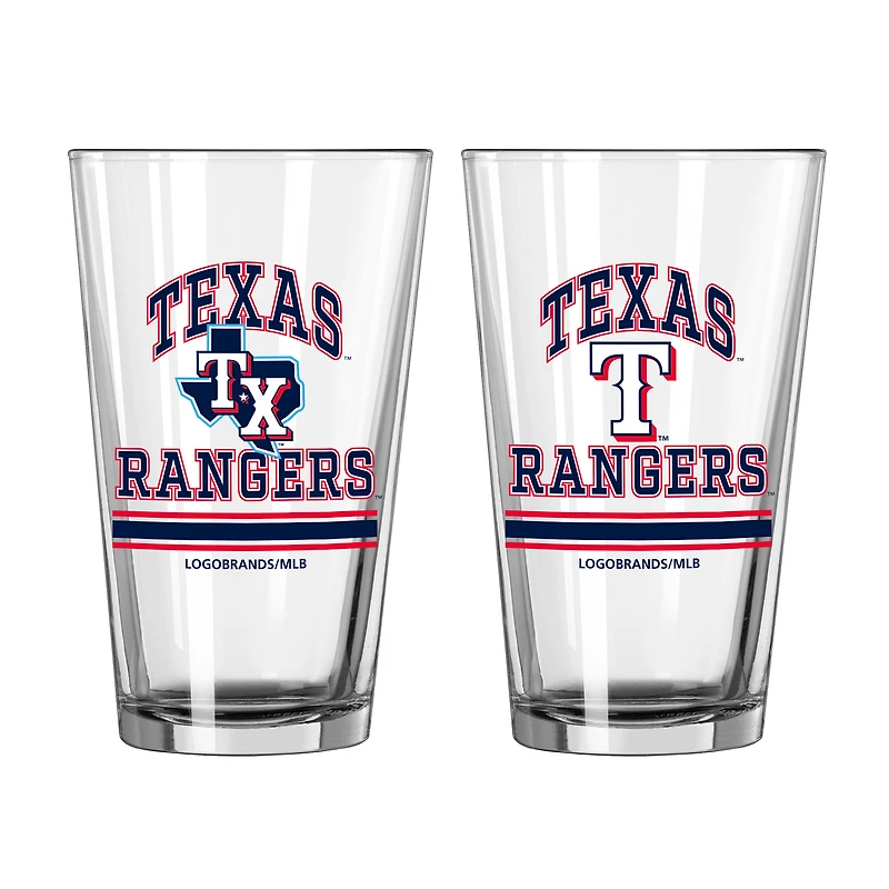 Rangers du Texas 16oz. Verre à pinte, paquet de deux