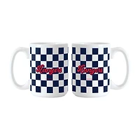Lot de 2 tasses à motif de damier Texas Rangers de 15 oz