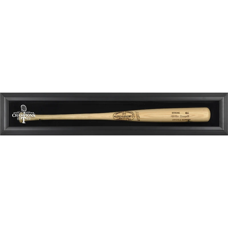 Texas Rangers 2023 MLB World Series Champions Black Framed Wall-Mounted Logo Bat Display Case