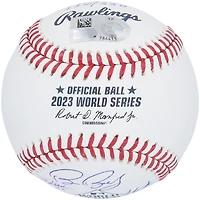 Texas Rangers Autographed 2023 World Series Champions Logo Rawlings Baseball with Multiple Signatures - Limited edition of 250