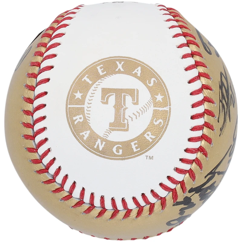 Baseball en or autographié par Rawlings pour la série mondiale 2023 des Texas Rangers - 8 signatures
