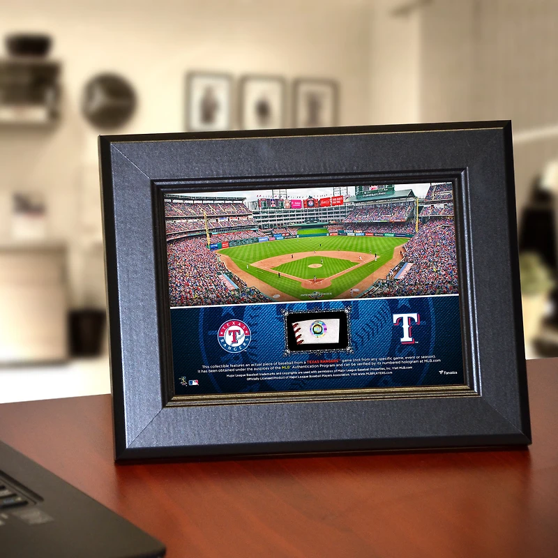 Texas Rangers Framed 5" x 7" Stadium Collage with a Piece of Game-Used Baseball