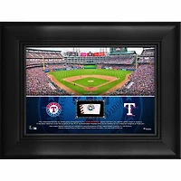 Texas Rangers Framed 5" x 7" Stadium Collage with a Piece of Game-Used Baseball
