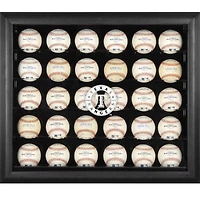 Texas Rangers Logo Black Framed 30-Ball Display Case