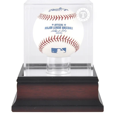 Texas Rangers Mahogany Baseball Logo Display Case