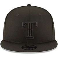 Casquette réglable 9FIFTY Team Snapback New Era noire sur noire Texas Rangers New Era