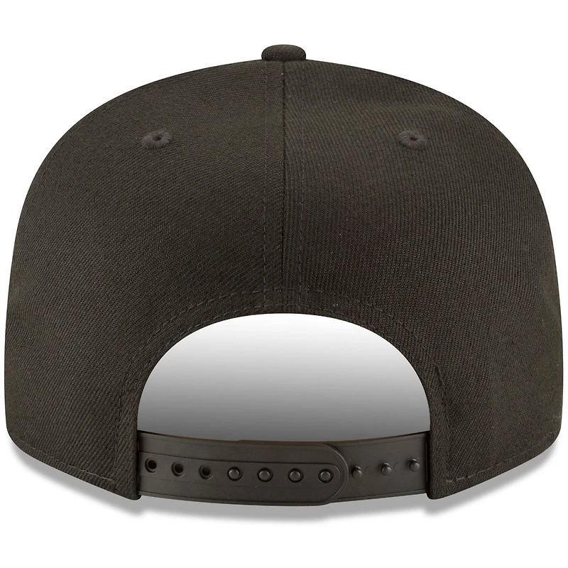 Casquette réglable 9FIFTY Team Snapback New Era noire sur noire Texas Rangers New Era