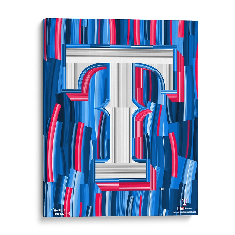 Texas Rangers Stretched 16" x 20" Embellished Canvas Giclee Print - Art by Charlie Turano III
