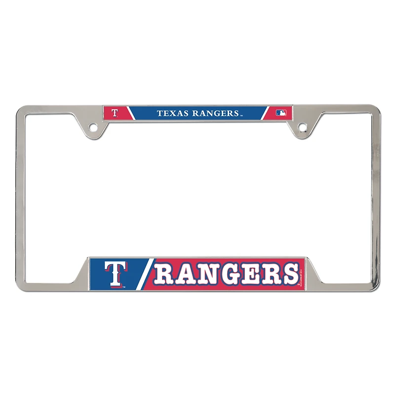Cadre de plaque d'immatriculation en métal WinCraft Texas Rangers