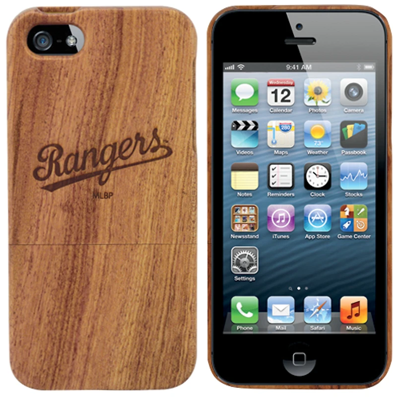 Coque principale en bois pour iPhone 5 des Texas Rangers