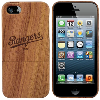 Coque principale en bois pour iPhone 5 des Texas Rangers