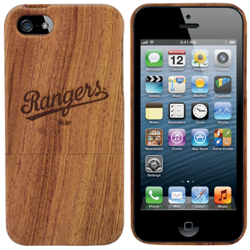 Coque principale en bois pour iPhone 5 des Texas Rangers