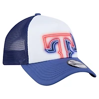 Casquette ajustable New Era Texas Rangers A-Frame 9FORTY blanche/bleue pour tout-petit