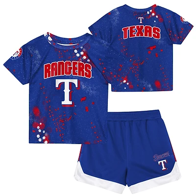 Ensemble t-shirt et short Outerstuff Royal Texas Rangers pour tout-petits