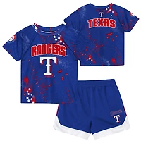 Ensemble t-shirt et short Outerstuff Royal Texas Rangers pour tout-petits