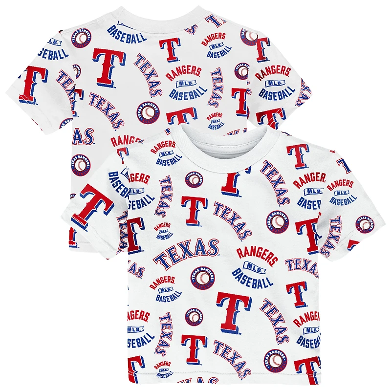 T-shirt blanc Outerstuff Texas Rangers Run Down pour tout-petit