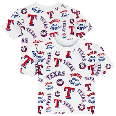 T-shirt blanc Outerstuff Texas Rangers Run Down pour tout-petit