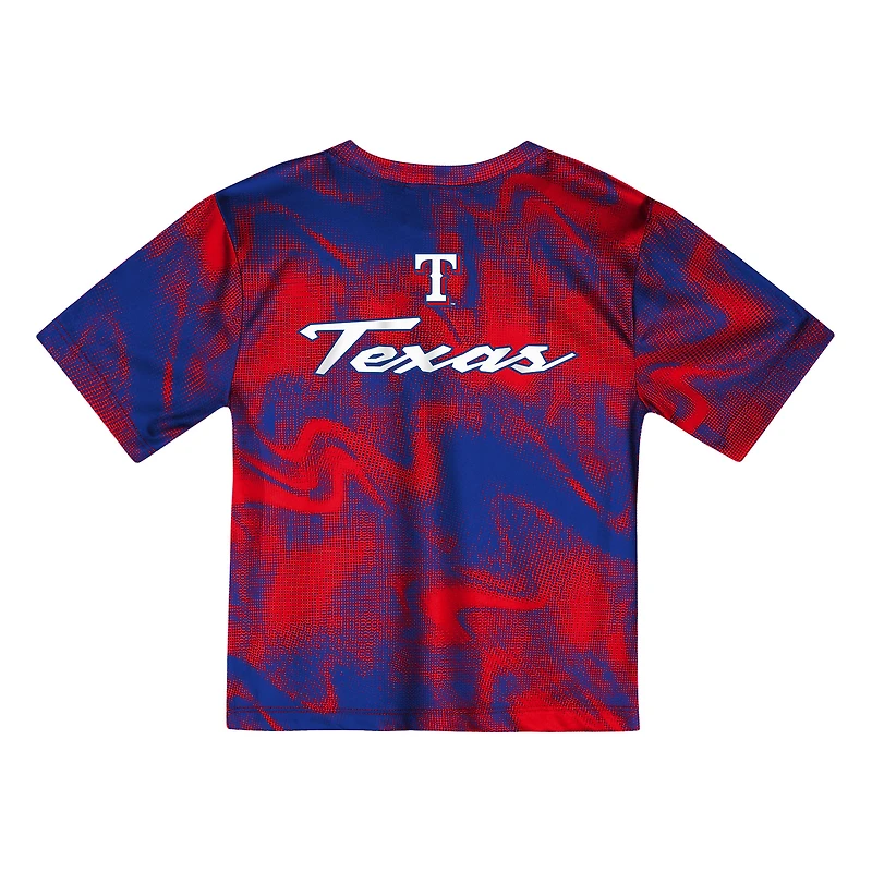 Ensemble t-shirt et short de frappeur champ intérieur pour tout-petits, rouge/bleu royal, Texas Rangers