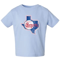Ensemble de deux t-shirts bleu clair/gris pour tout-petit, doux comme un raisin, collection Cooperstown des Texas Rangers