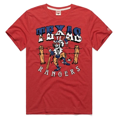 Unisex Homage Red Texas Rangers MLB x Grateful Dead Americana Tri-Blend T-Shirt