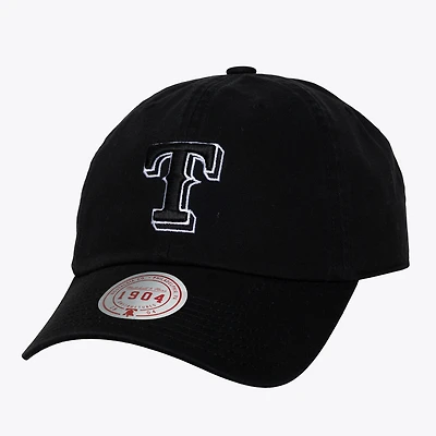 Casquette unisexe Mitchell & Ness Texas Rangers 1904 noire et blanche à sangle ajustable