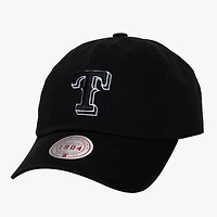 Casquette unisexe Mitchell & Ness Texas Rangers 1904 noire et blanche à sangle ajustable
