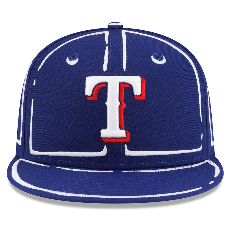 Unisex New Era x Joshua Vides Royal Texas Rangers Outline 59FIFTY Fitted Hat