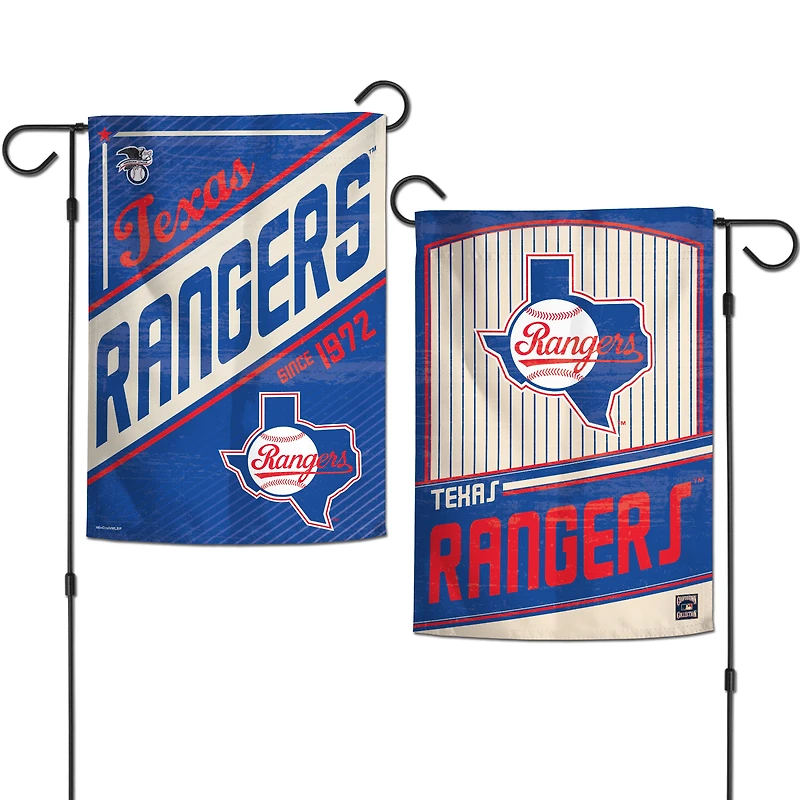 WinCraft Texas Rangers Drapeau de jardin double face de la collection Cooperstown de 12 po x 18 po