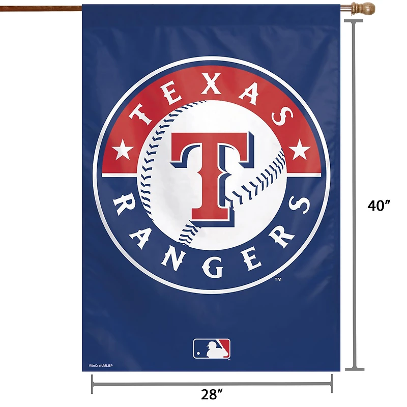 Drapeau de maison WinCraft Texas Rangers, logo circulaire 28" x 40".