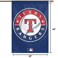 Drapeau de maison WinCraft Texas Rangers, logo circulaire 28" x 40".