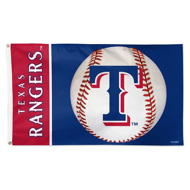 Drapeau de baseball de luxe WinCraft Texas Rangers 3' x 5' à une face