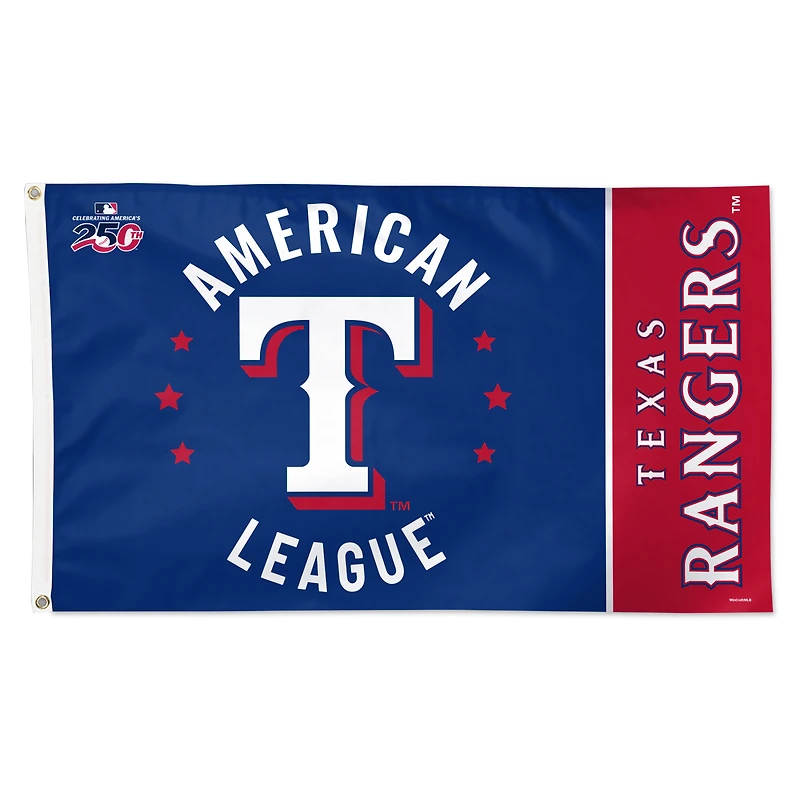 Drapeau de luxe WinCraft Texas Rangers 3' x 5' à une face America 250